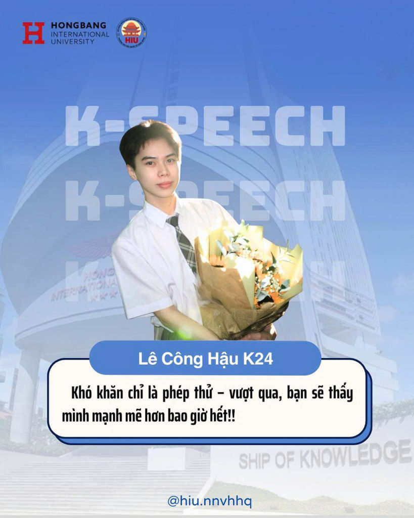 Lê Công Hậu (sinh viên năm nhất K24) - Giải Nhất khu vực phía Nam tại Cuộc thi  Nói tiếng Hàn toàn quốc - Cúp Đại sứ Hàn Quốc 2025