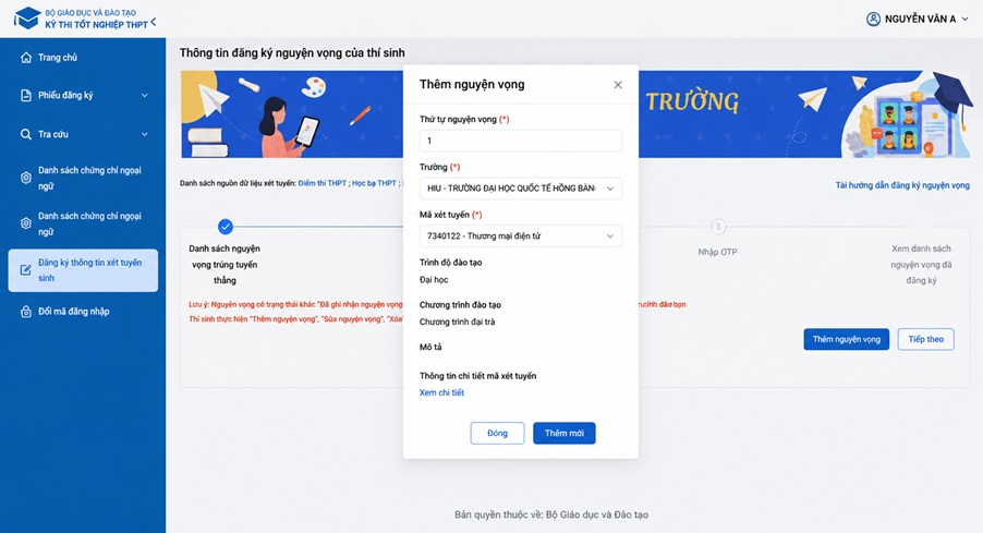 Hướng dẫn cách đăng ký nguyện vọng đại học 2026 từng bước